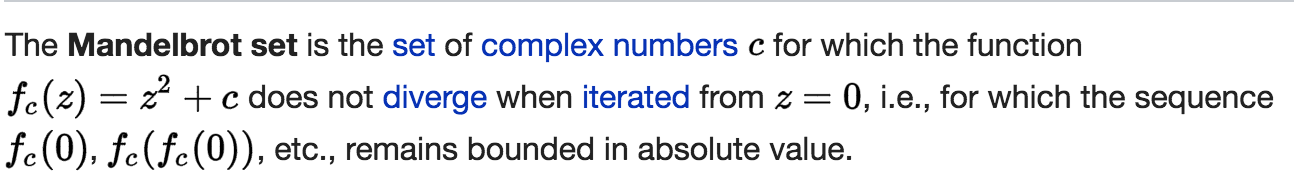 Wikipedia Mandelbrot Explanation